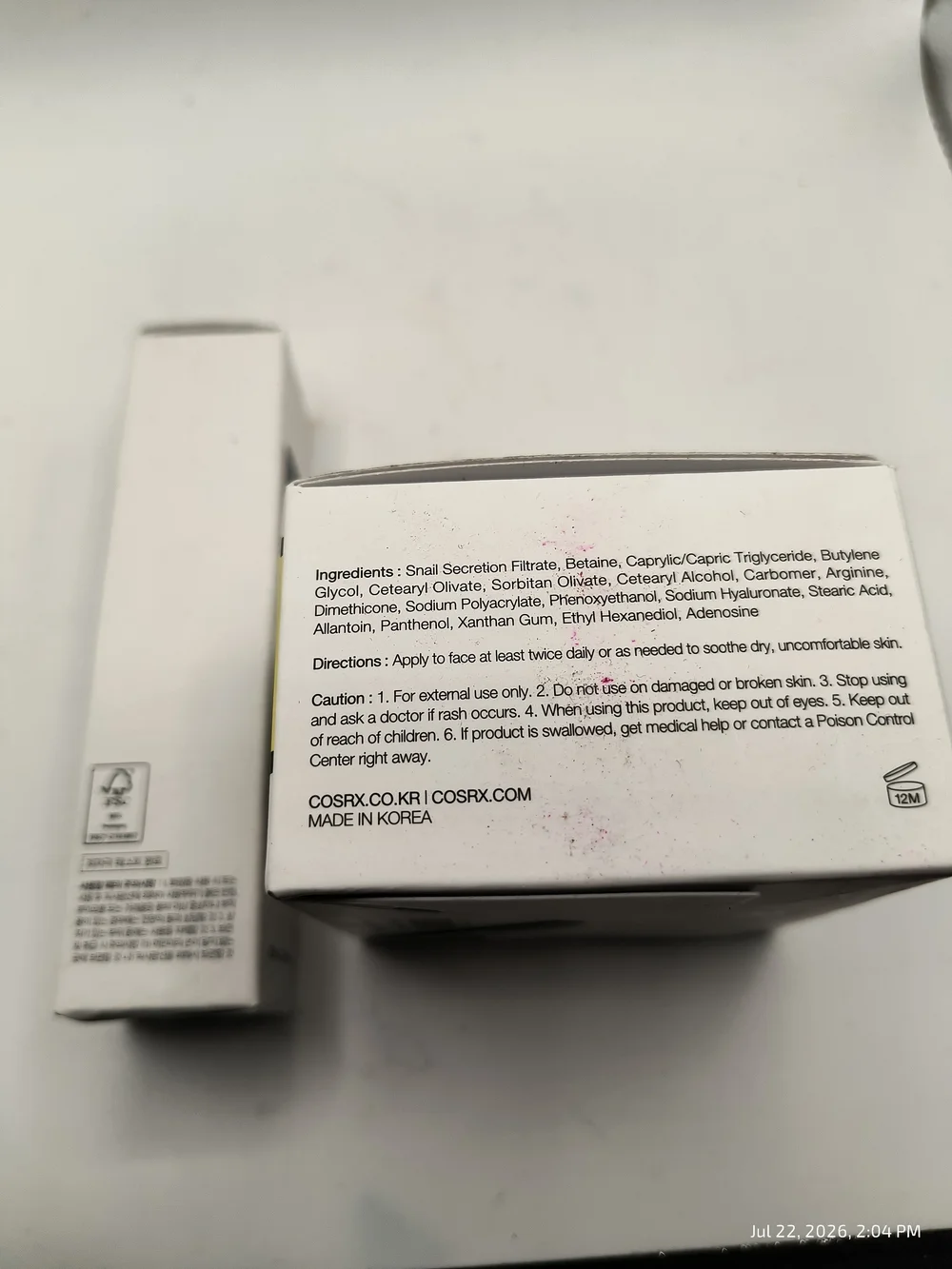COSRX Advanced Snail Peptide Eye Cream & All In One Cream Exp 2027